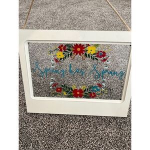 Decorative Spring-Themed Glass Panel with Floral Design